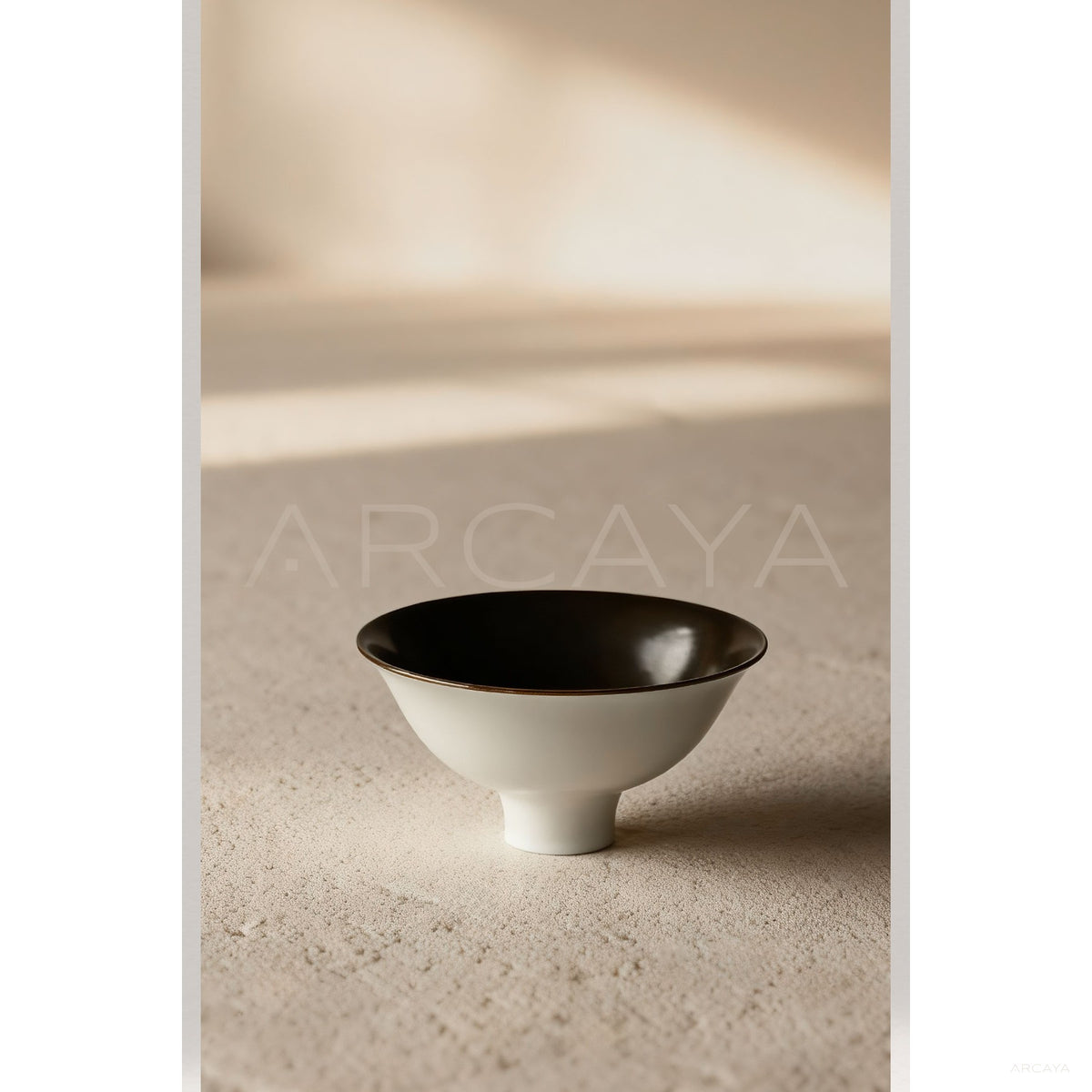 Vintage Handmade Footed Dessert Bowl in detail