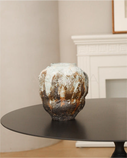 Large Floor Wabi Sabi Jar Vase - scene