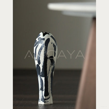 Dadan Hand Painted Ink Pattern Long Neck Vase - main