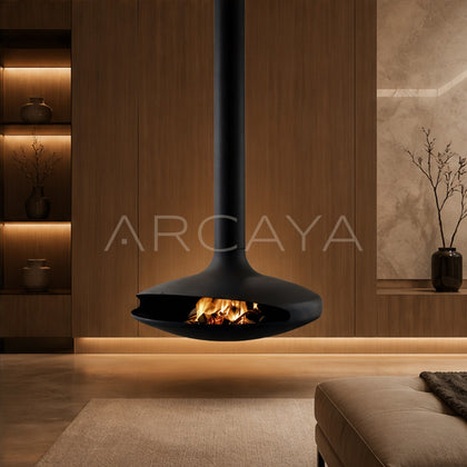 Flying Saucer Hanging Fireplace - scene
