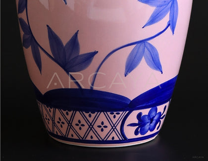 Hand Painted Blue White Ceramic Vase Boxi - scene