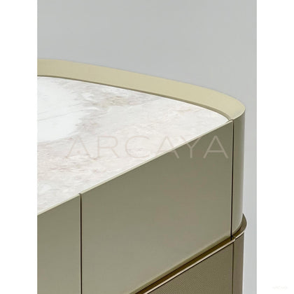 Italian Curved Stone Sideboard - scene