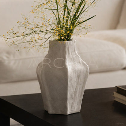 Handmade Sand Multi Faceted Ceramic Vase - main