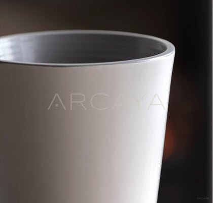 Ring Stacked Waist White Ceramic Vase - scene
