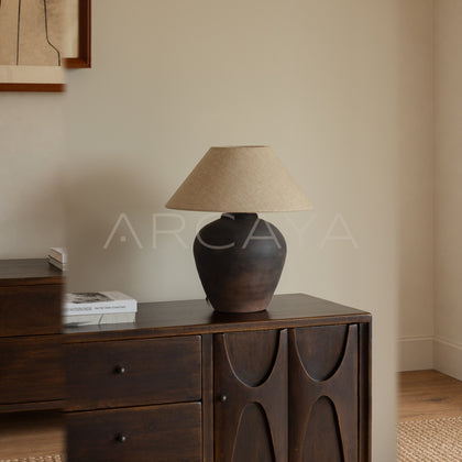 Clay Pot Table Lamp French Mid Century - scene