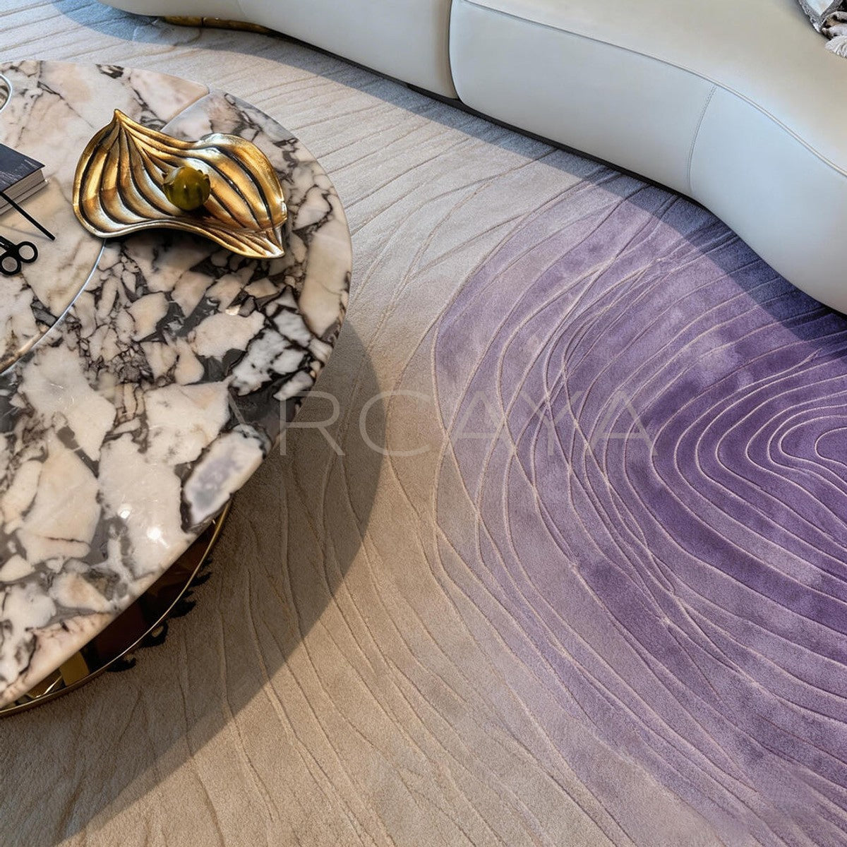 Purple Living Room Rug in detail