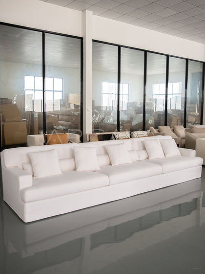 Minimalist Cream White Sofa - scene
