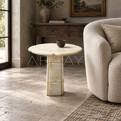 Aston Shigu Stone Bone Furniture — Side Table - scene