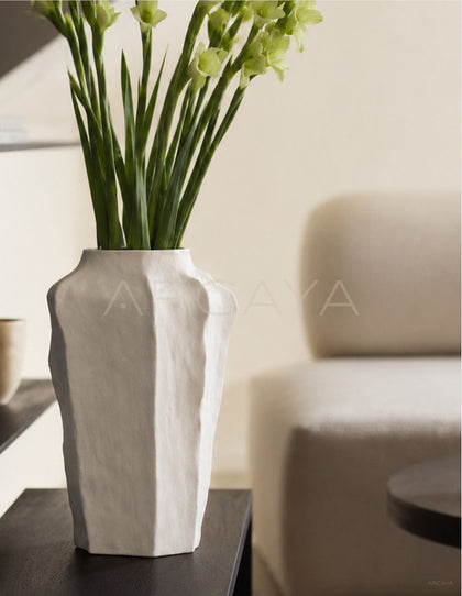 Handmade Sand Multi Faceted Ceramic Vase - scene