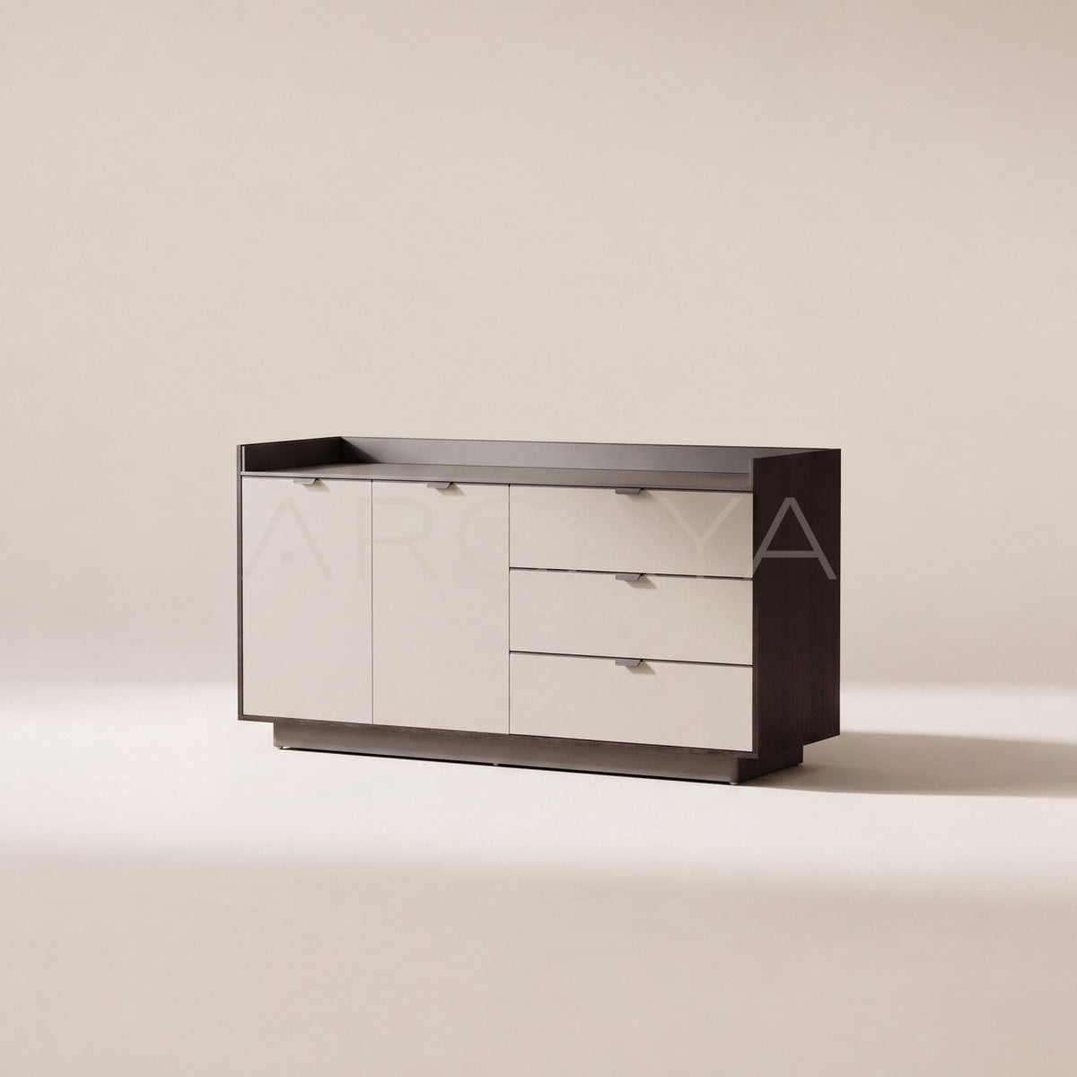 Two Tone Veneer Three Drawer Two Door Sideboard - main