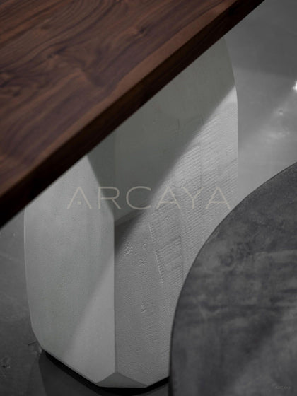 Black Walnut Microcement Base Long Table - detail