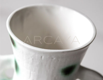 Dadan Green Dot Double Ear Vase - scene