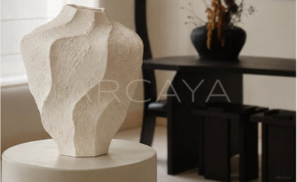 Handmade Stoneware Irregular Vase - scene