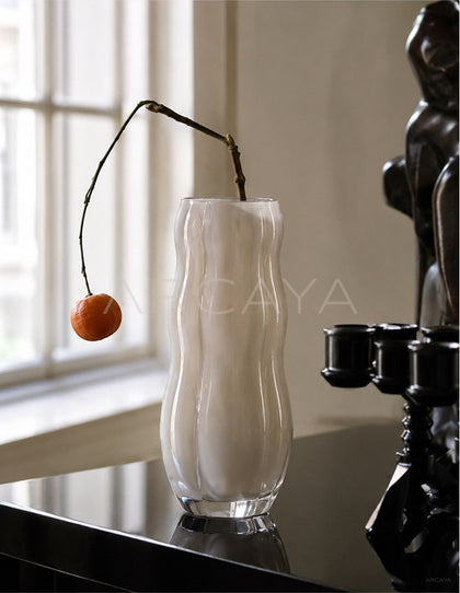 New Chinese Grey White Glass Vase - scene