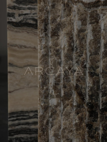Natural Stone Square Column Sculpture Stand - scene