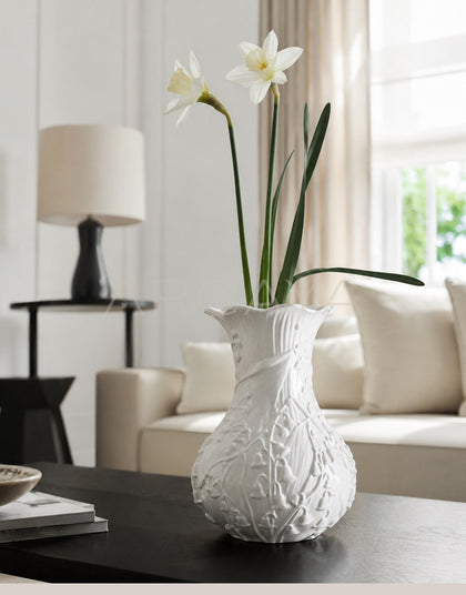 Lily Of The Valley Relief Ceramic Vase - scene