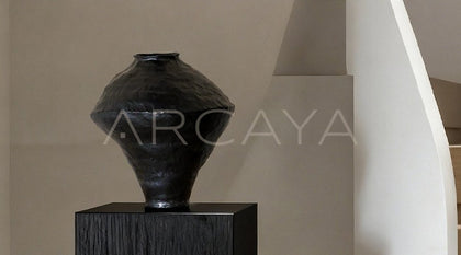 Black Wabi Sabi Jingdezhen Jar Vase - scene