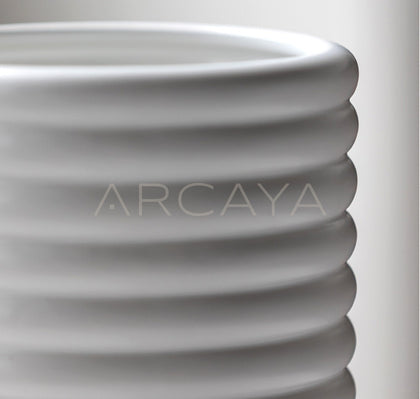 Vintage White Spiral Ceramic Vase - scene