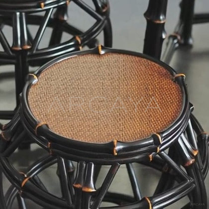 Round Bamboo Drum Stool - detail