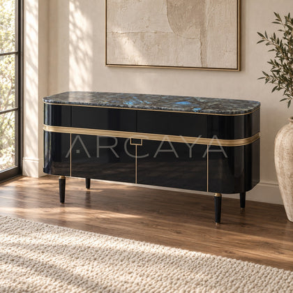 Blue Jade Stone Entryway Cabinet - scene