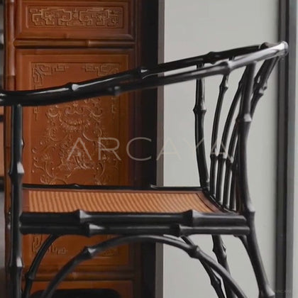 Purple Bamboo Round Back Chair - detail
