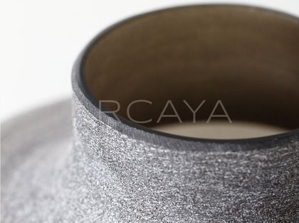 Wabi Sabi Sand Grey Textured Glass Vase - scene