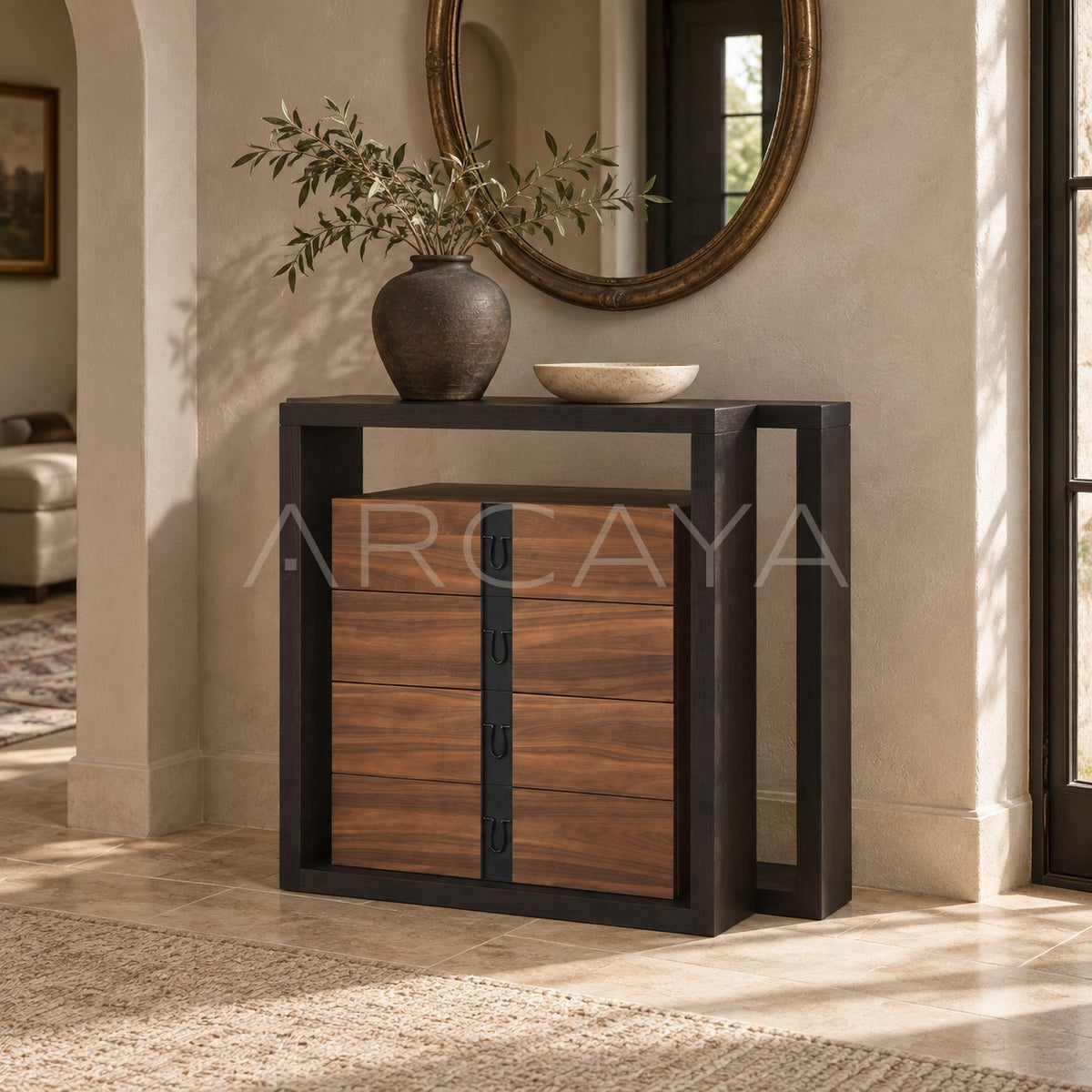 Framed Entryway Cabinet in detail