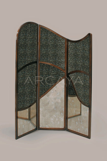 Gold Leaf Walnut Folding Screen - scene