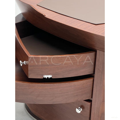 Italian Curved Solid Wood Executive Desk - scene