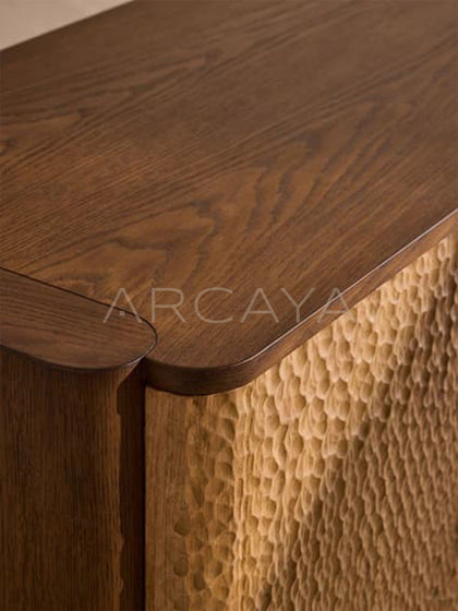 Hand Carved Solid Wood Sideboard - detail