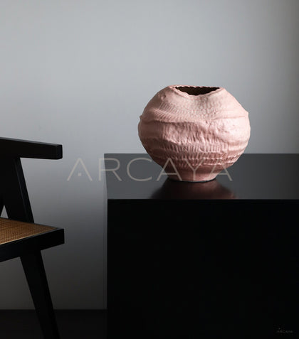 Wabi Sabi Pink Sand Textured Ceramic Vase - scene
