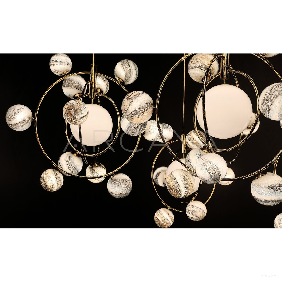 Stone Planet Orbit Multi Globe Pendant Light 60184 in detail