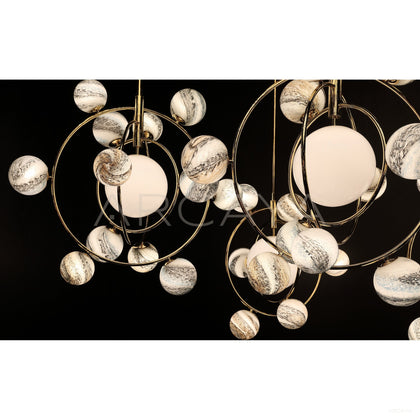 Stone Planet Orbit Multi Globe Pendant Light 60184 - scene