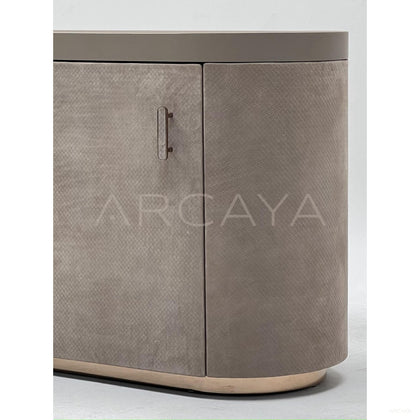 Diamond Velvet Curved Stone Sideboard - scene
