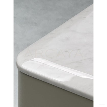 White Sintered Stone Light Grey Lacquer Sideboard - scene