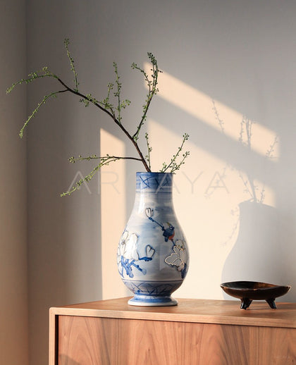 Jingdezhen Blue White Porcelain Vase Song Style - scene
