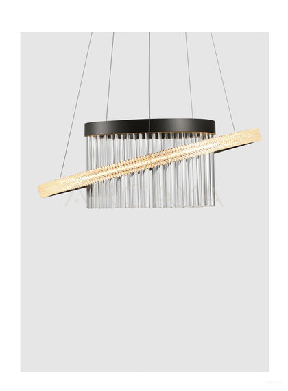 Crystal Tilted Ring Pendant Light 23016 - scene