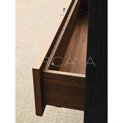 Old Money Oak Entryway Cabinet Sideboard - scene