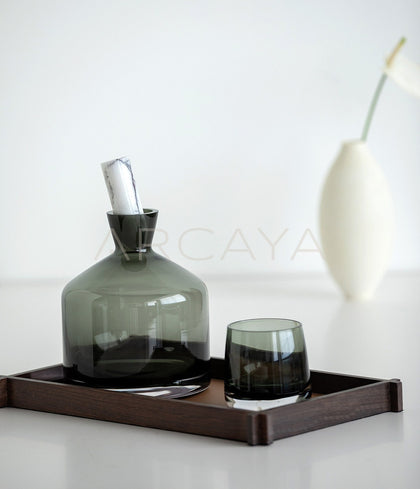 Smoked Glass Decanter Whisky Set - scene