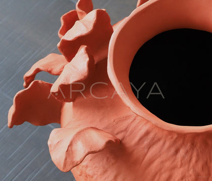 Jingdezhen Red Ceramic Jar Vase - scene