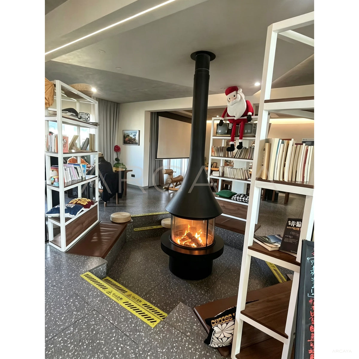 Fireplace Reading Room in detail