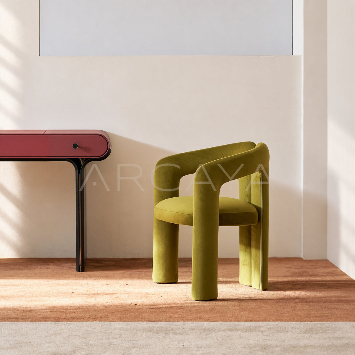 Avocado Green Sculptural Dudet Chair - main