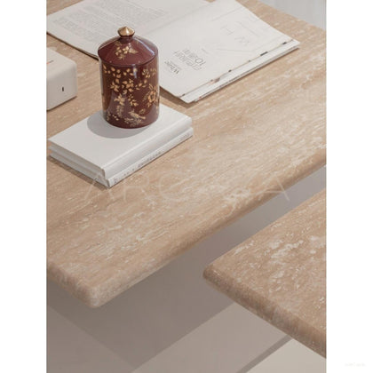 Yuexin Travertine Coffee Table - scene
