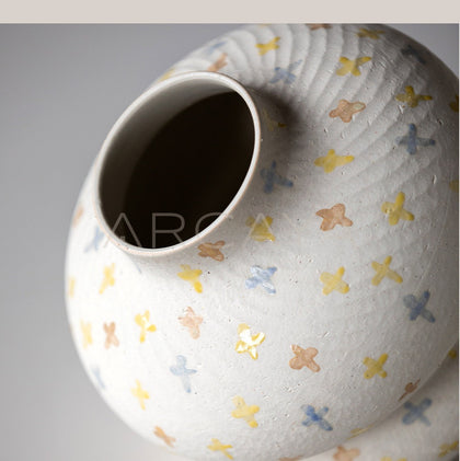 Dadan Hand Painted Double Gourd Vase - scene