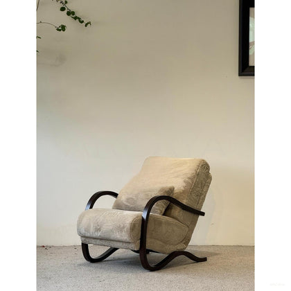 Mid Century Sherpa Lounge Chair New - scene