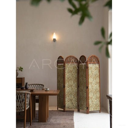Cinematic Rattan Folding Screen - scene