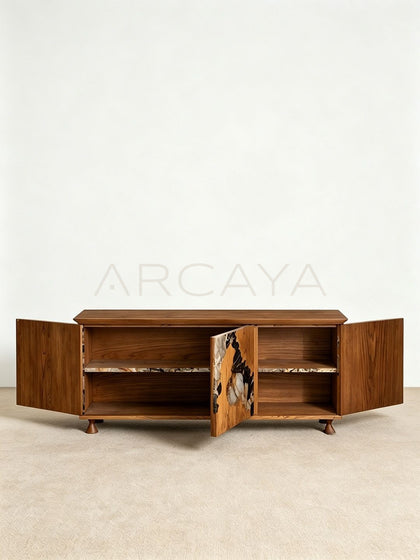 Solid Wood Inlaid Sideboard - scene