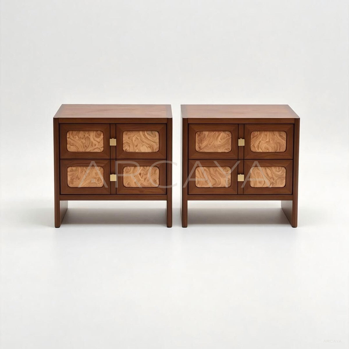 Burl Veneer Nightstand - main