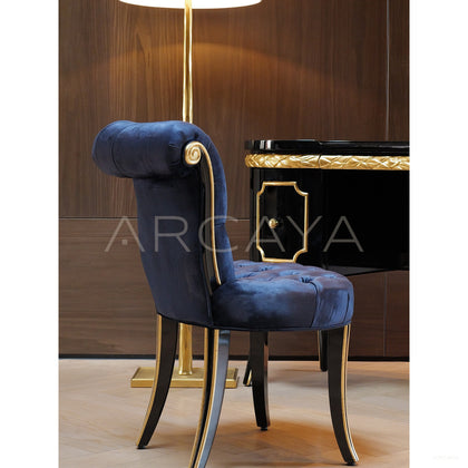 Makayla Black Gold Classical Vanity Table - scene