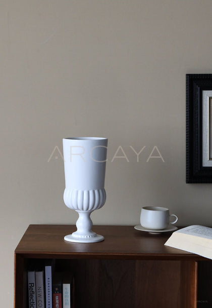 French Mid Century Ceramic Art Vase - scene